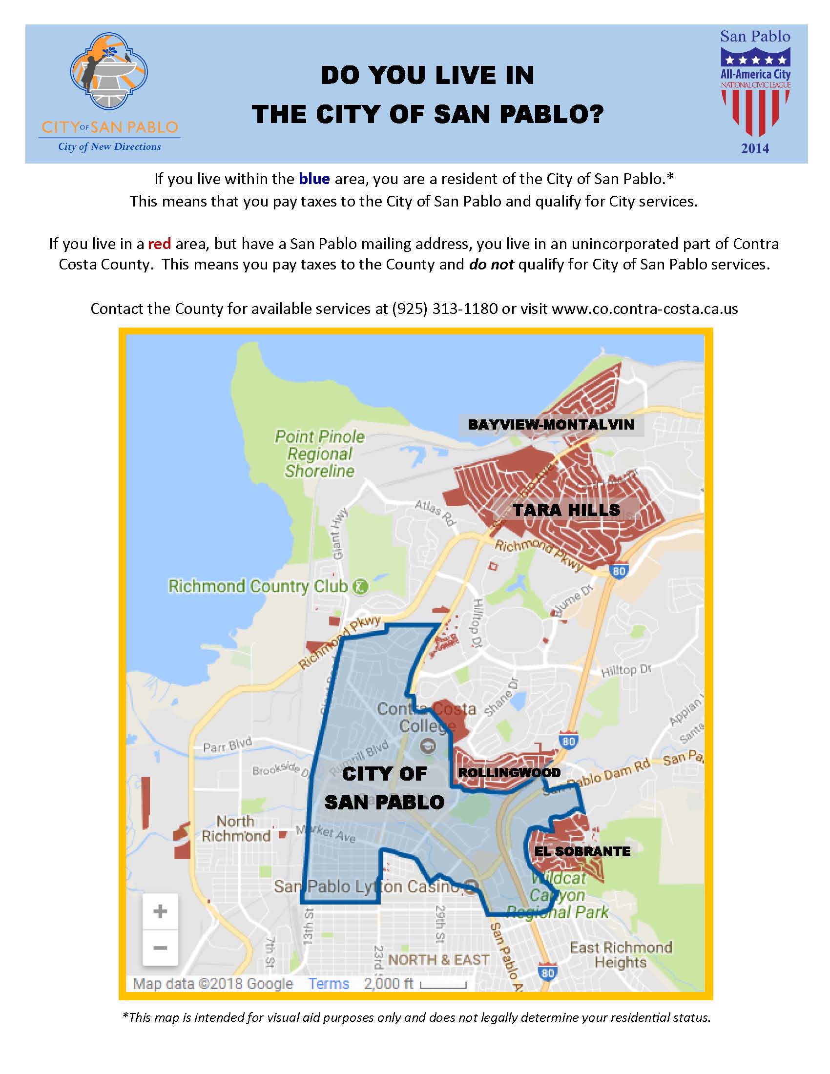 Large-scale map of the City of San Pablo boundaries