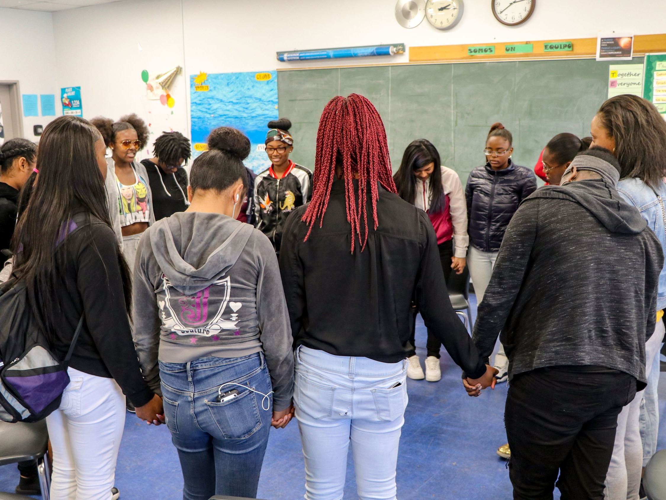 Students Participating in a Girls Group 