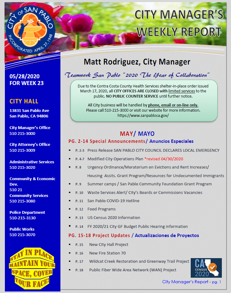 City Manager Report - Week 23 May 28