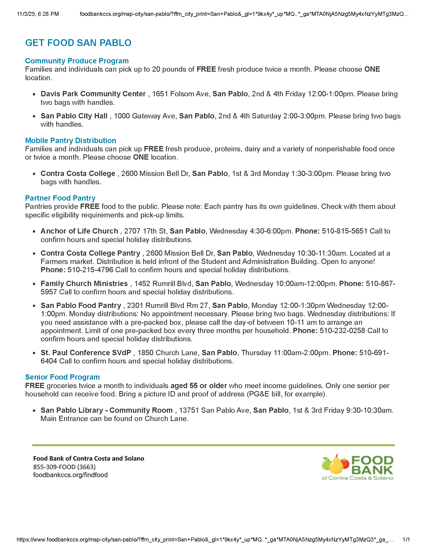 Coco County Foodbanks - Nov 2025