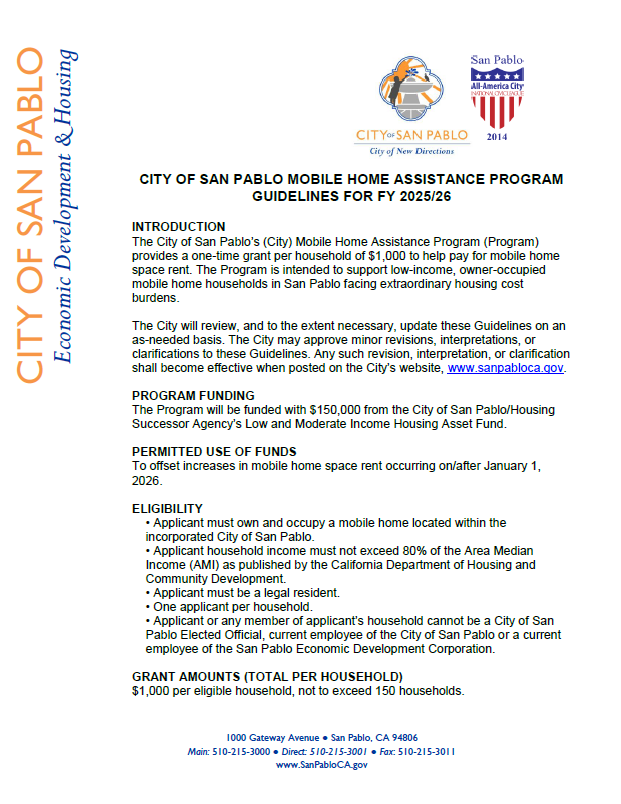 Mobile Home guidelines