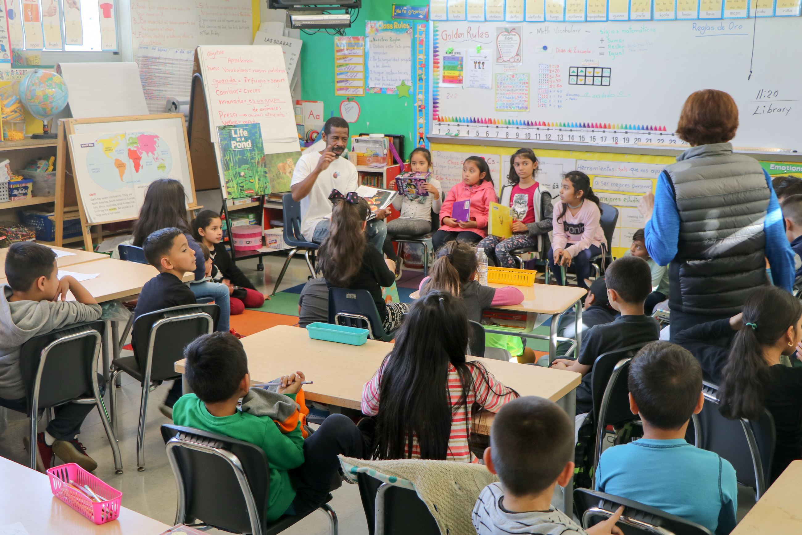 Classroom Reading during Bayview Elementary's African American Excellence Read-In