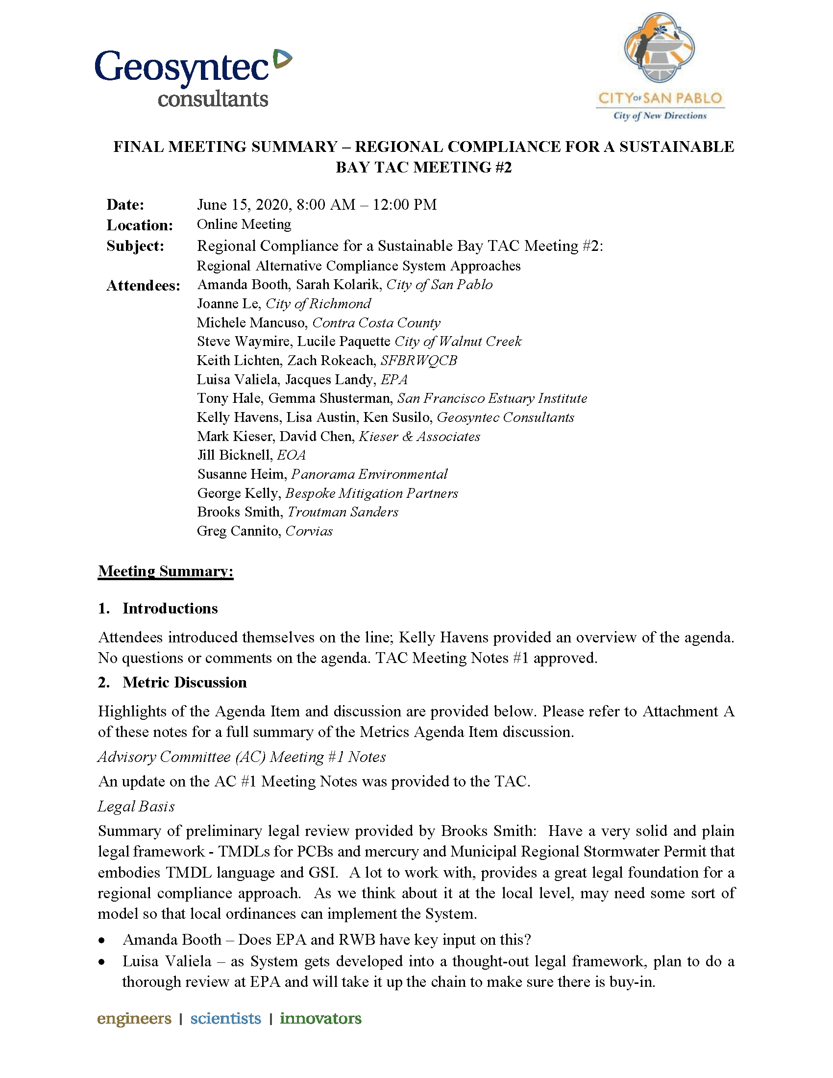 Technical Advisory Committee #2 Meeting Notes Opens in new window