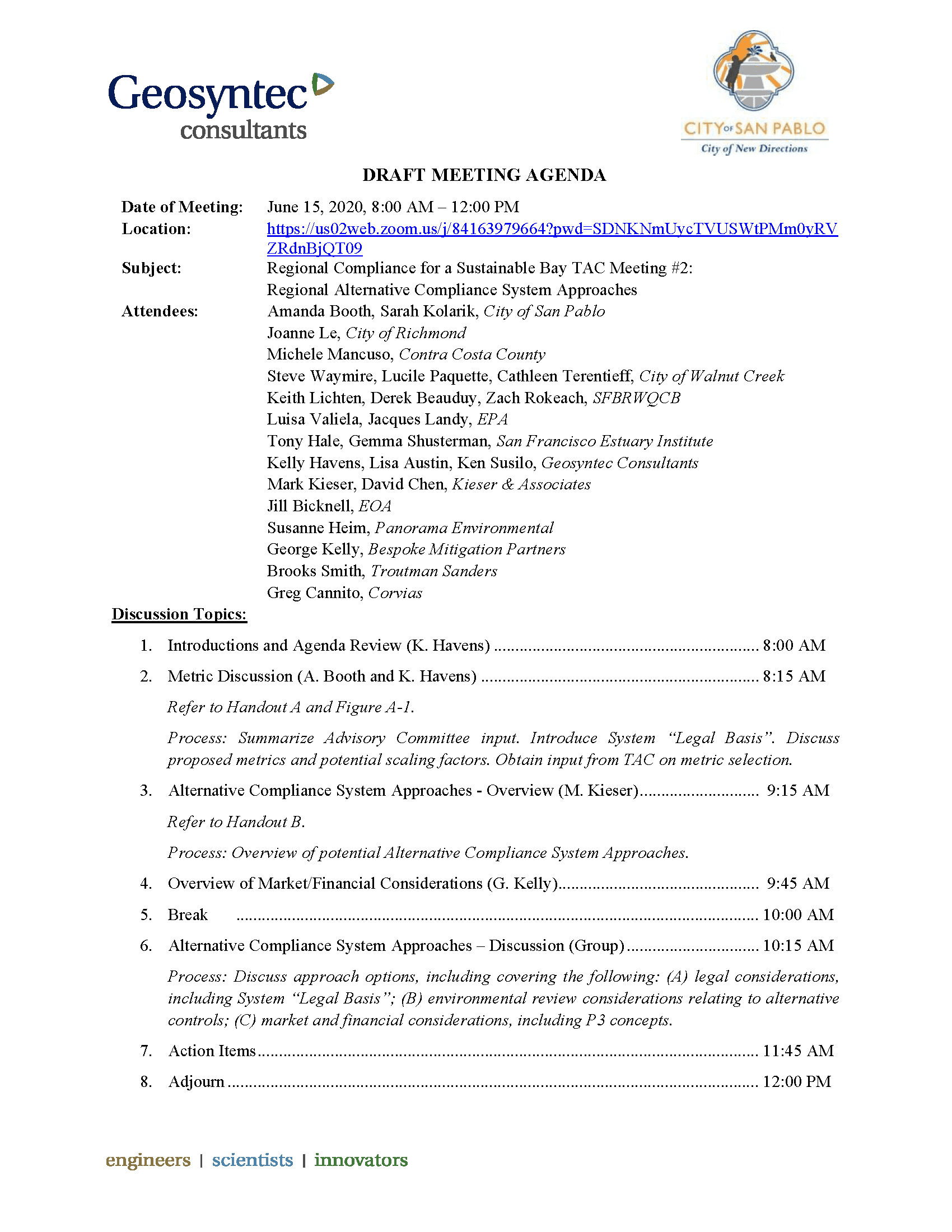 Technical Advisory Committee #2 Meeting Agenda Opens in new window