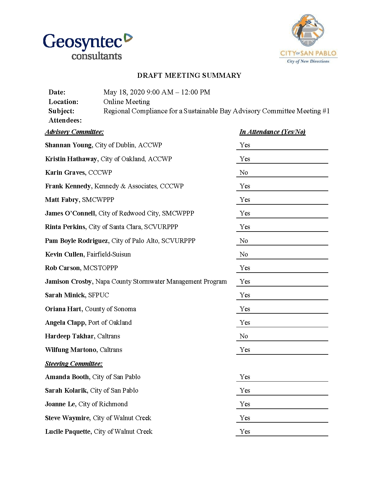 Advisory Committee #1 Meeting Notes Opens in new window