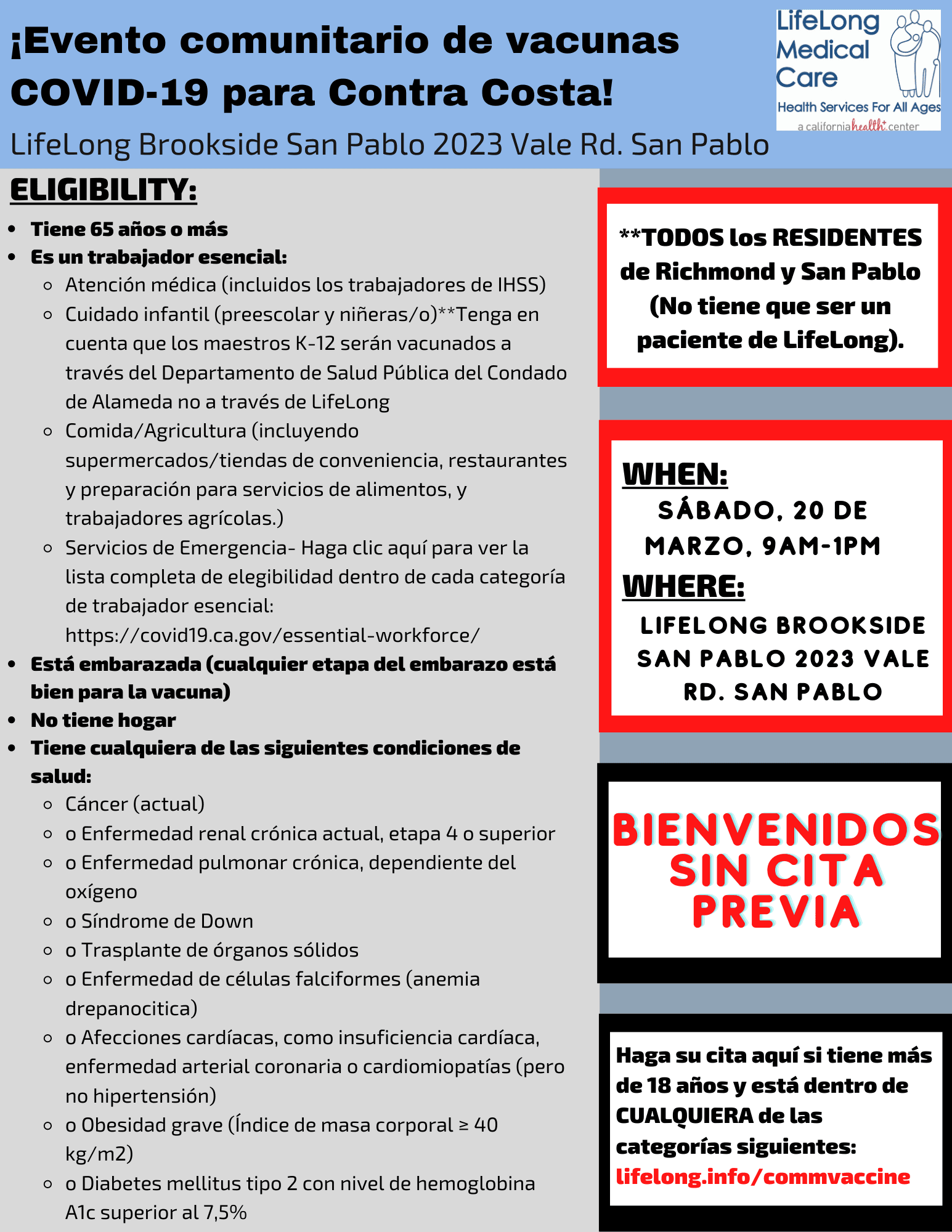 LifeLong Covid-19 Vaccine Event