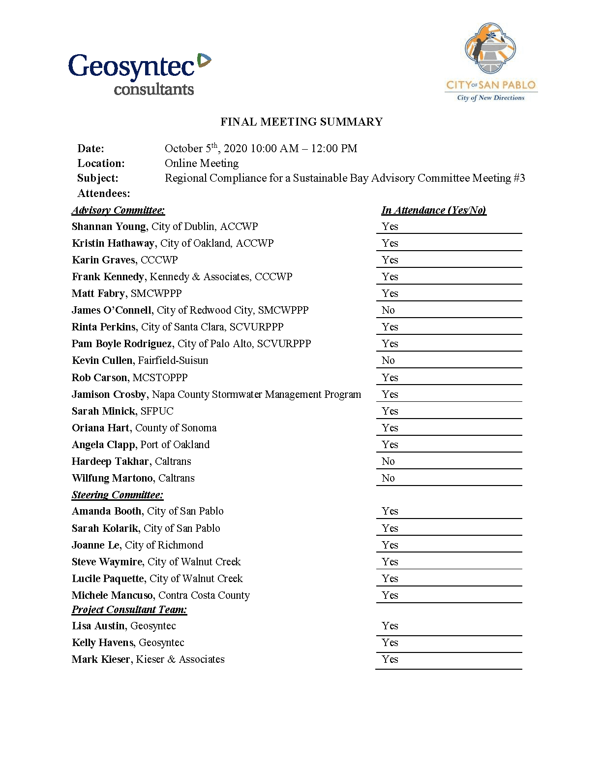 Advisory Committee #3 Meeting Notes Opens in new window