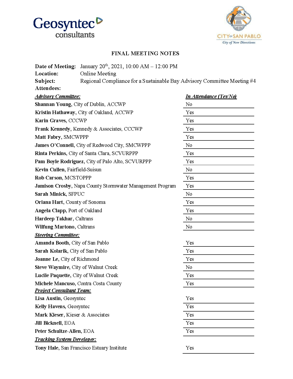 Advisory Committee #4 Meeting Notes Opens in new window