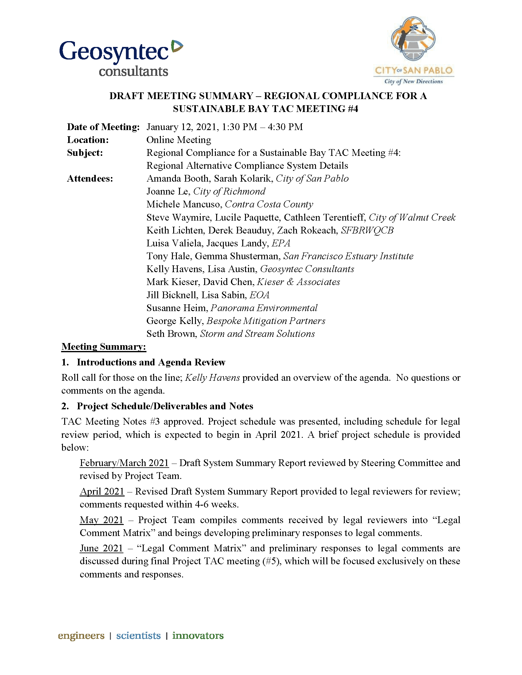 Technical Advisory Committee #4 Meeting Notes Opens in new window