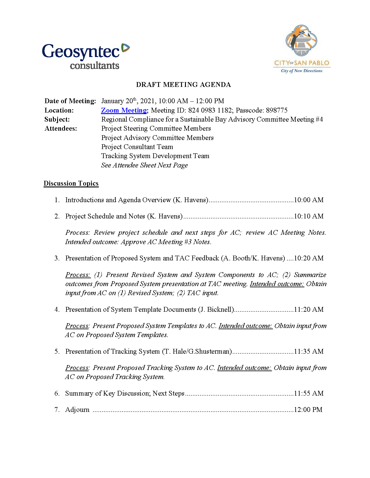 Advisory Committee #4 Agenda Opens in new window