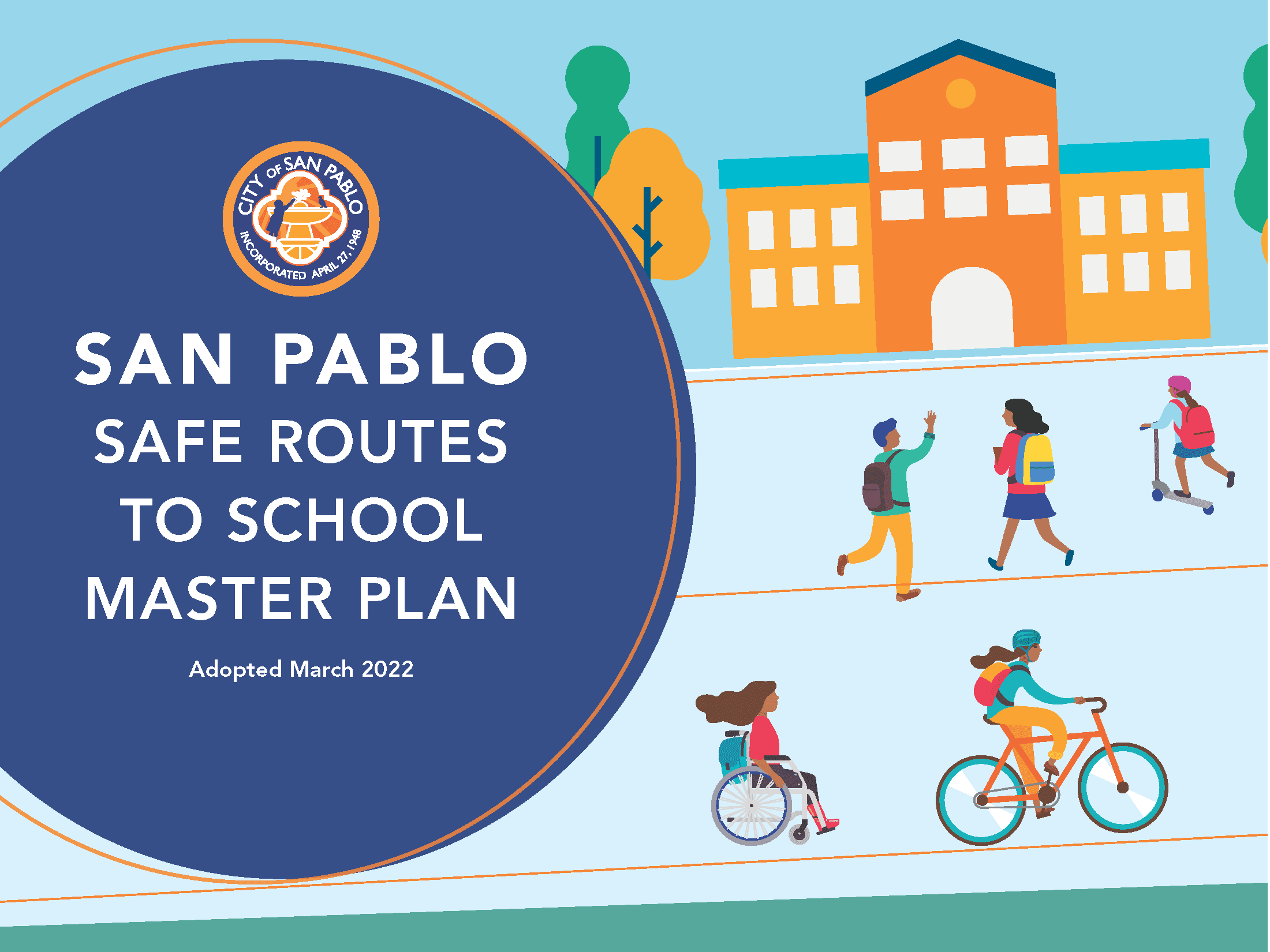 Cover page for the San Pablo Safe Routes to School Master Plan